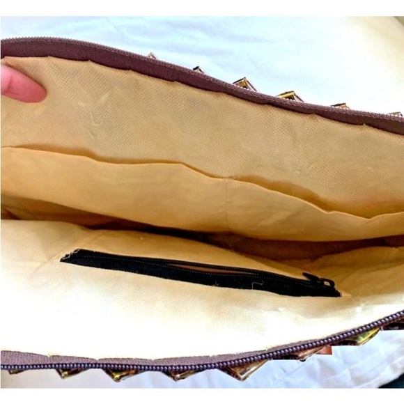 Womens Tote Hand Bag Purse Recycled Paper Wrapper Summer Top Zip Washable India - Picture 5 of 6